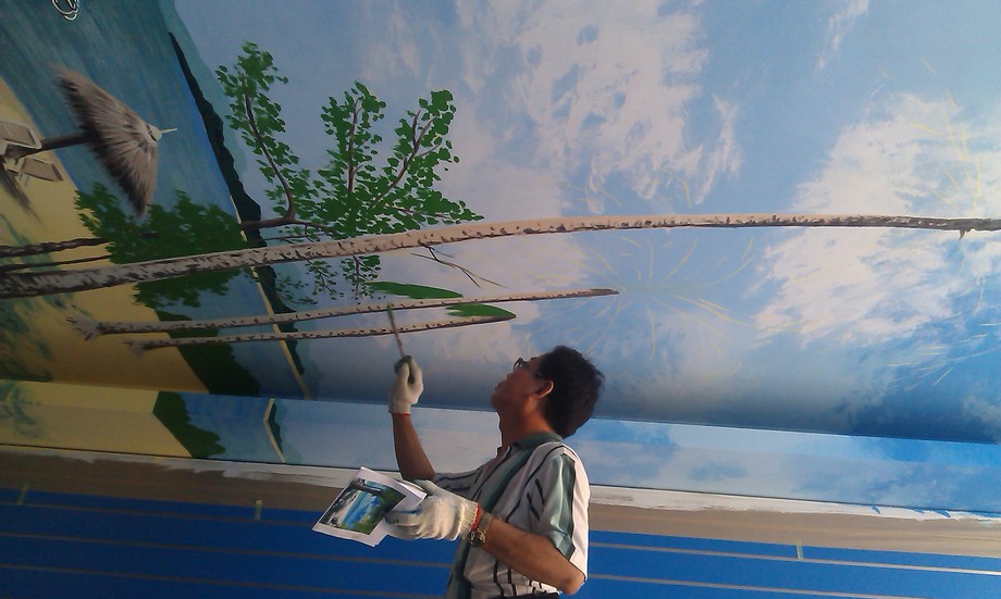 台北油漆彩繪天花板